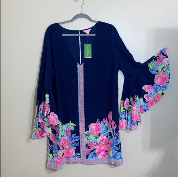 NWT ROSALIA LILLY PULITZER SILK DRESS SZ 16 - Picture 2 of 11